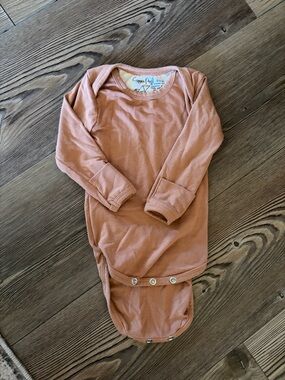 Copper Pearl Rust Long Sleeve Baby Bodysuit